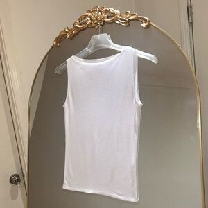 Abercrombie & Fitch Classic White Ribbed Soft Tank Top A&F Essentials